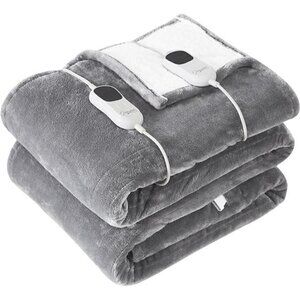 Heated Blanket Electric Throw - 84"x90" 1/2/4/6/8 Hours Auto-off 10 Heat Level